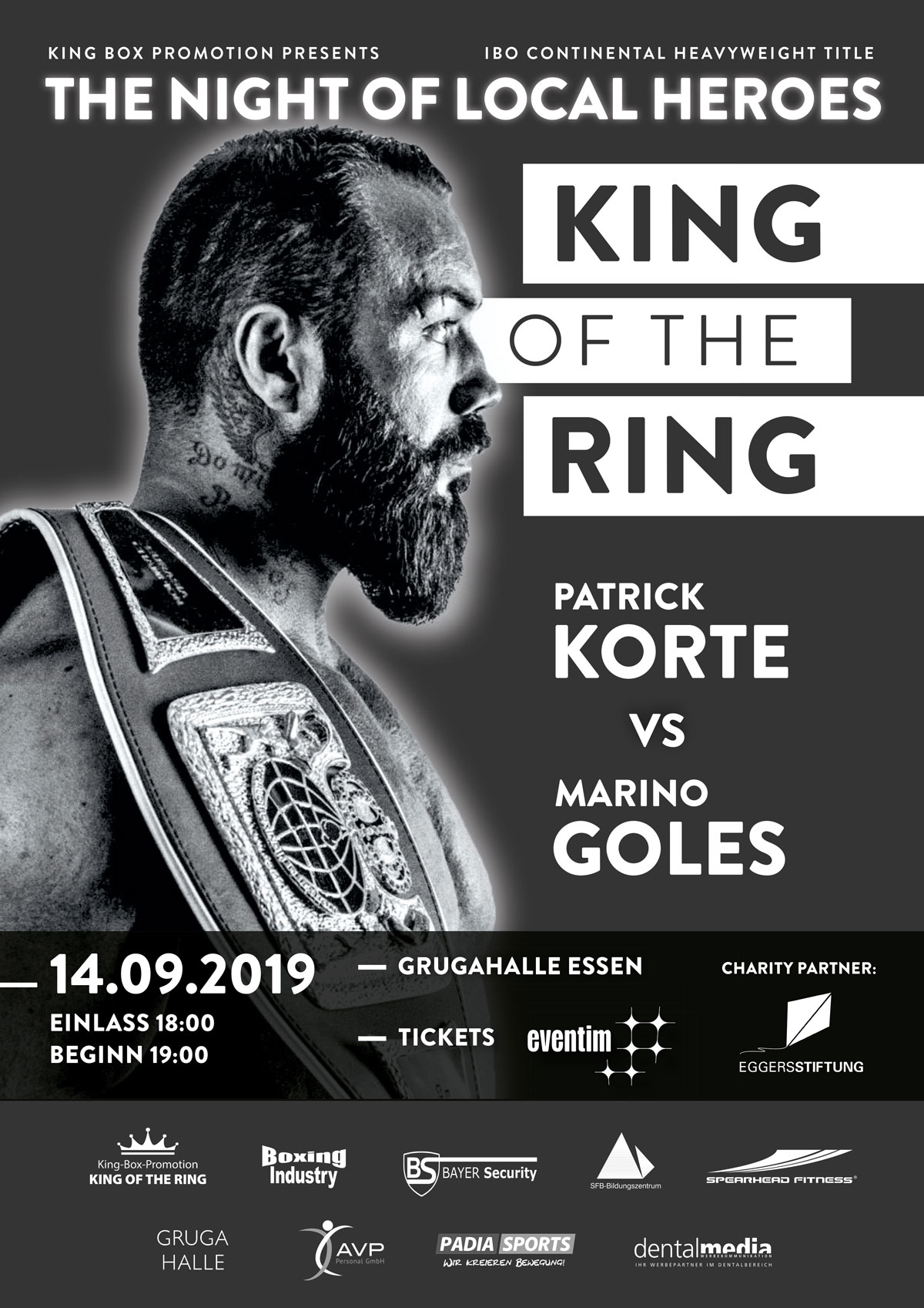 King of the Ring - Teil 2 - 14.09.2019 - Grugahalle Essen Profiboxer Patrick Korte kämpft in der Grugahalle